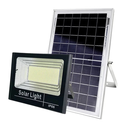 Proiector solar LED jortan 600W, Telecomanda, Suport prindere inclus, Panou Fotovoltaic, Autonomie Mare, Senzor de lumina