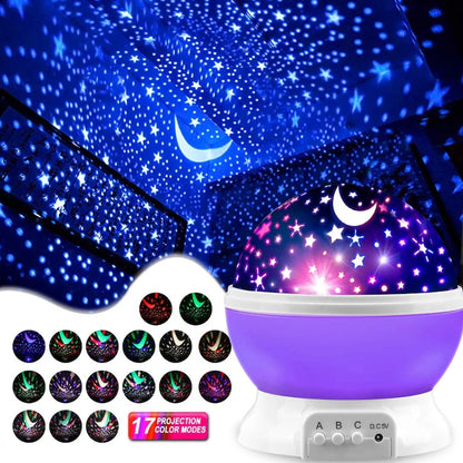 Proiector Star Master 3D Lampă Decorativă, Rotativa 360 Grade Cu 17 Moduri Proiecție Luna si Stele