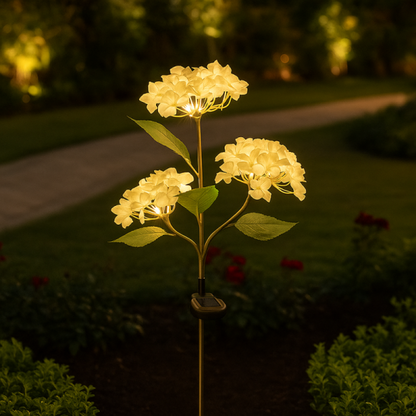 Set 2X Lampa Solara Decorativa de Gradină Flori albe cu LED 80Cm, Iluminat Exterior, Rezistent la Apa, Decor Ambiental pentru Curte si terasă - Imagine 3