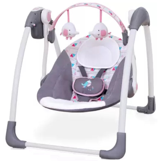 Leagan Electric pentru bebelusi, At Performance, Cu 7 melodii, 3 sunete naturale, 2 pozitii de reglare scaun, Roz