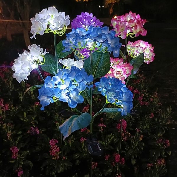 Set 2X Lampa Solara Decorativa de Gradina Flori Roz cu LED 80Cm, Iluminat Exterior, Rezistent la Apa, Decor Ambiental pentru Curte si terasa - Imagine 9