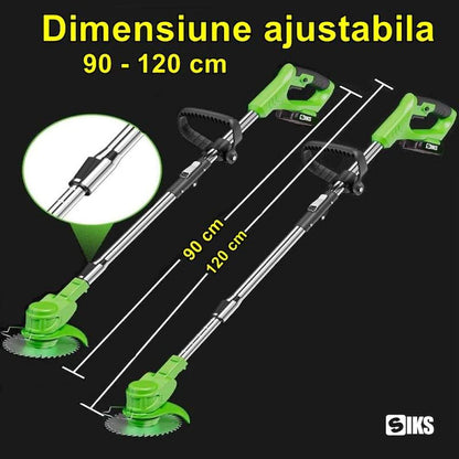 Motocoasa Electrica cu 2 Acumulatori 48V,Autonomie 3 ore 12000 mAh, Accesorii Incluse, Cu Brat Extensibil, 9 Lame Diferite