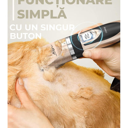 Aparat de Tuns Animale Caini si Pisici cu Acumulator, 8 în 1, 6800RPM, 1800mAh, Set Complet Pentru ingrijire