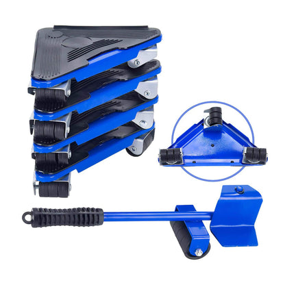 Kit complet pentru mutat si carat mobila, At Performance, reglare 360 grade, greutate maxima 200 kg, otel, albastru - Imagine 9