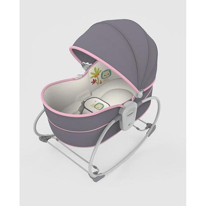 Balansoar 5 in 1 cu vibratii pentru copii si bebelusi, AT PERFORMANCE, transformabil in landou si scaun copii, cu melodii, Mov - Imagine 9