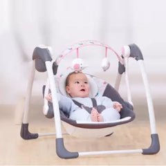 Leagan Electric pentru bebelusi, At Performance, Cu 7 melodii, 3 sunete naturale, 2 pozitii de reglare scaun, Roz - Imagine 3