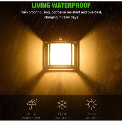 Lampa Solara de Perete, Led, Pentru Exterior, Senzor de Miscare si Lumina, Fara Fir, 3 Moduri de Functionare, Rezistent la Apa, Culoare Negru