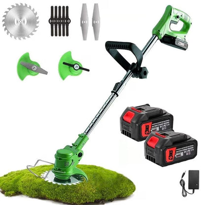 Motocoasa Electrica cu 2 Acumulatori 48V,Autonomie 3 ore 12000 mAh, Accesorii Incluse, Cu Brat Extensibil, 9 Lame Diferite