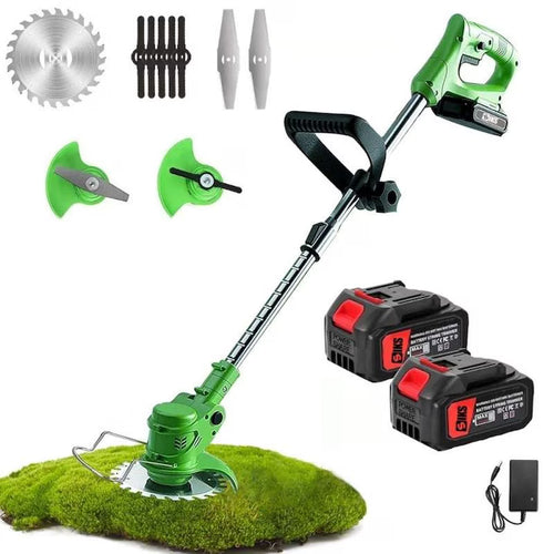 Motocoasa Electrica cu 2 Acumulatori 48V,Autonomie 3 ore 12000 mAh, Accesorii Incluse, Cu Brat Extensibil, 9 Lame Diferite