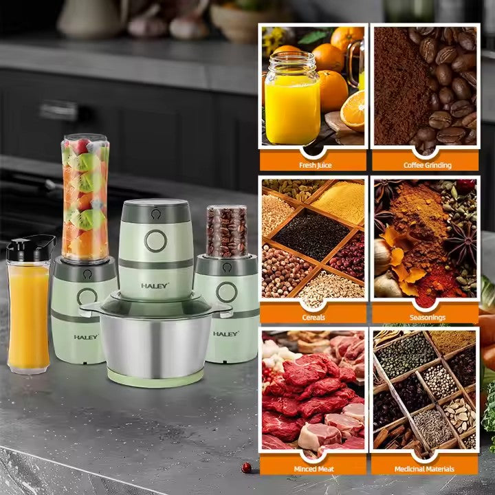 Robot 3 în 1 HALEY, 2L, 500W, de Carne și Legume Mini, din Oțel Inoxidabil, Verde - Imagine 10