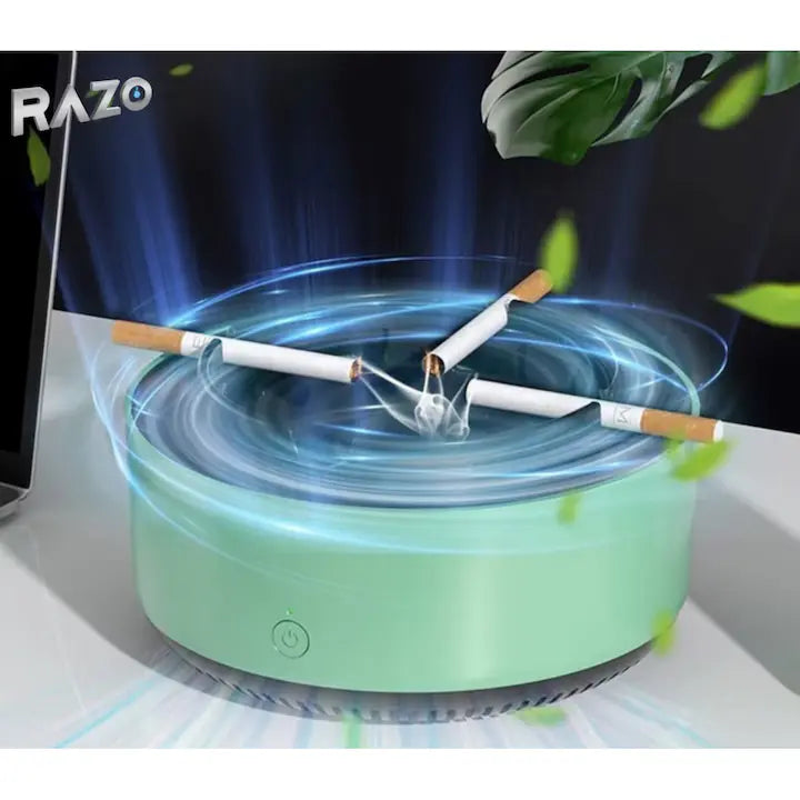 Scrumieră Electrică Inteligentă 2 în 1 cu Purificator de Aer și Aromaterapie, Auto-Stingere, Ventilare Puternică