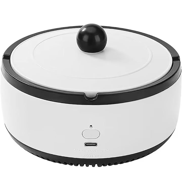 Scrumieră Electrică Inteligentă 2 în 1 cu Purificator de Aer și Aromaterapie, Auto-Stingere, Ventilare Puternică
