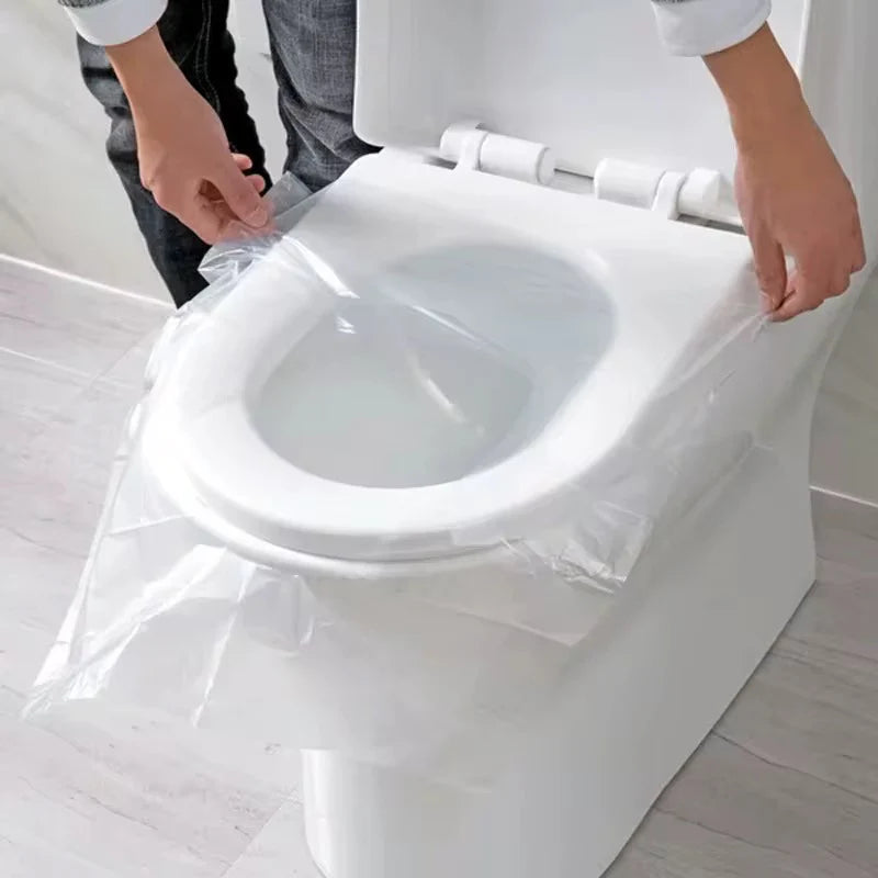 Set 100x Protecții Igienice de Unică Folosință pentru Colac WC, Portabile, Ideale pentru Toaletă Publică sau Călătorii