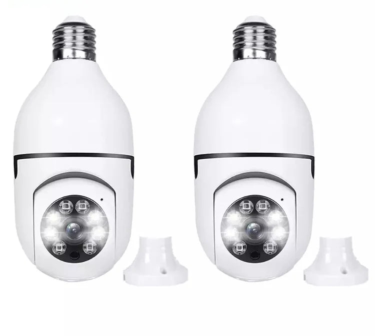 Set 2 X camere de supraveghere Cu Soclu, Tip Bec, Wi-Fi, Full HD, Detectare miscare, IP66, vedere nocturna color, Control din aplicatie, Alarma, Microfon Bidirectional