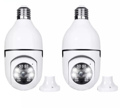 Set 2 X camere de supraveghere Cu Soclu, Tip Bec, Wi-Fi, Full HD, Detectare miscare, IP66, vedere nocturna color, Control din aplicatie, Alarma, Microfon Bidirectional