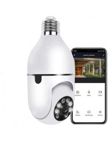 Set 2 X camere de supraveghere Cu Soclu, Tip Bec, Wi-Fi, Full HD, Detectare miscare, IP66, vedere nocturna color, Control din aplicatie, Alarma, Microfon Bidirectional