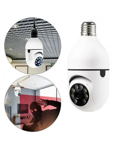 Set 2 X camere de supraveghere Cu Soclu, Tip Bec, Wi-Fi, Full HD, Detectare miscare, IP66, vedere nocturna color, Control din aplicatie, Alarma, Microfon Bidirectional