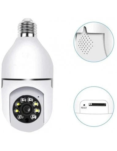Set 2 X camere de supraveghere Cu Soclu, Tip Bec, Wi-Fi, Full HD, Detectare miscare, IP66, vedere nocturna color, Control din aplicatie, Alarma, Microfon Bidirectional