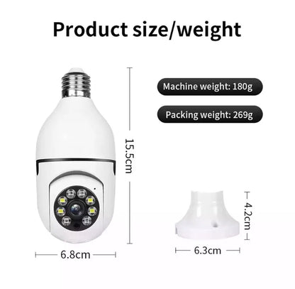 Set 2 X camere de supraveghere Cu Soclu, Tip Bec, Wi-Fi, Full HD, Detectare miscare, IP66, vedere nocturna color, Control din aplicatie, Alarma, Microfon Bidirectional