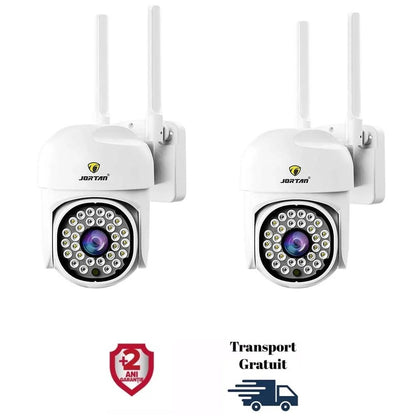 Set 2X Camera de supraveghere WIFI 3MP, Jortan Senzor de miscare, rotire rapida 360 grade, Detectie umana, Vedere color noaptea, microfon audio bidirectional