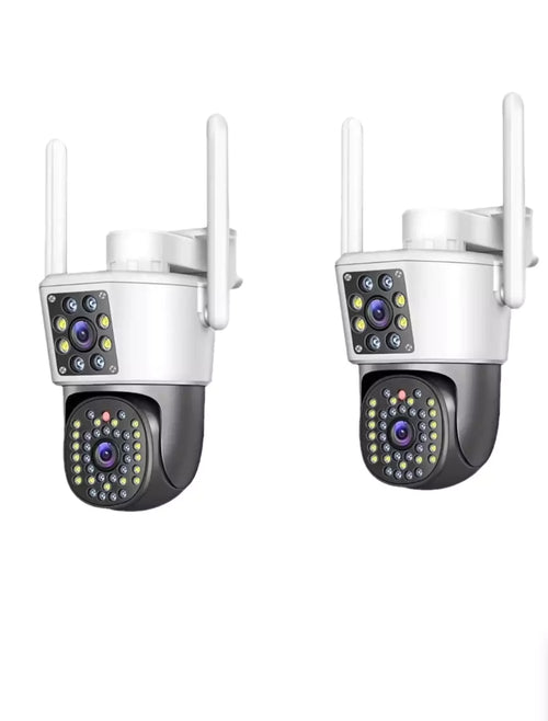 Set 2x Camere Supraveghere WiFi Exterior, 6MP, Full HD+, 2 Lentile Integrate – Vizualizare Extinsă, Detectare Mișcare, Acces Remote