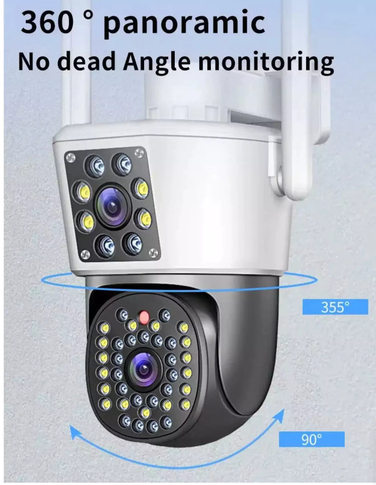 Set 2x Camere Supraveghere WiFi Exterior, 6MP, Full HD+, 2 Lentile Integrate – Vizualizare Extinsă, Detectare Mișcare, Acces Remote