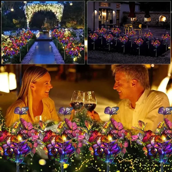 Set 2X Lampă Solară Decorativă de Grădină Tip Fluture cu LED 70Cm, Iluminat Exterior, Rezistent la Apă, Decor Ambiental pentru Curte și Terasă - Imagine 6