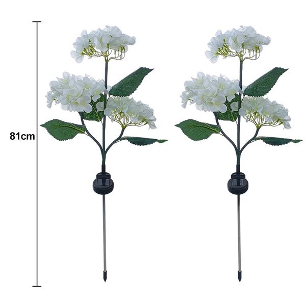Set 2X Lampa Solara Decorativa de Gradină Flori albe cu LED 80Cm, Iluminat Exterior, Rezistent la Apa, Decor Ambiental pentru Curte si terasă - Imagine 2