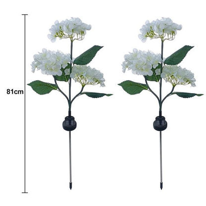 Set 2X Lampa Solara Decorativa de Gradină Flori albe cu LED 80Cm, Iluminat Exterior, Rezistent la Apa, Decor Ambiental pentru Curte si terasă - Imagine 2