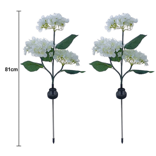Set 2X Lampa Solara Decorativa de Gradină Flori albe cu LED 80Cm, Iluminat Exterior, Rezistent la Apa, Decor Ambiental pentru Curte si terasă