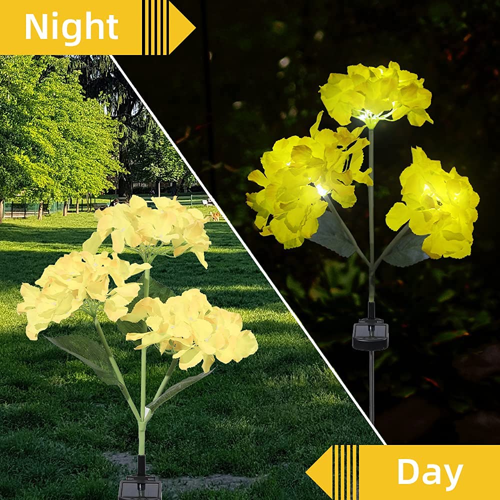 Set 2X Lampa Solara Decorativa de Gradină Flori albe cu LED 80Cm, Iluminat Exterior, Rezistent la Apa, Decor Ambiental pentru Curte si terasă