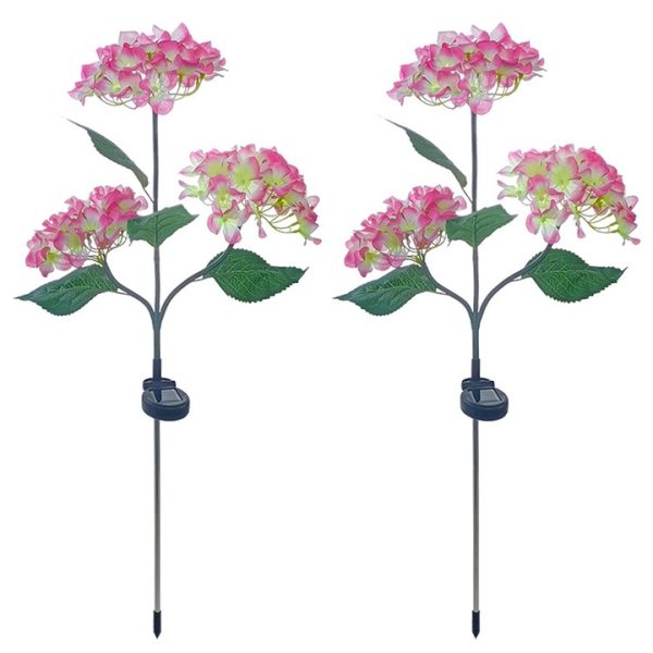 Set 2X Lampa Solara Decorativa de Gradina Flori Roz cu LED 80Cm, Iluminat Exterior, Rezistent la Apa, Decor Ambiental pentru Curte si terasa - Imagine 2