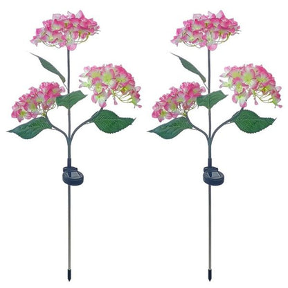 Set 2X Lampa Solara Decorativa de Gradina Flori Roz cu LED 80Cm, Iluminat Exterior, Rezistent la Apa, Decor Ambiental pentru Curte si terasa - Imagine 2