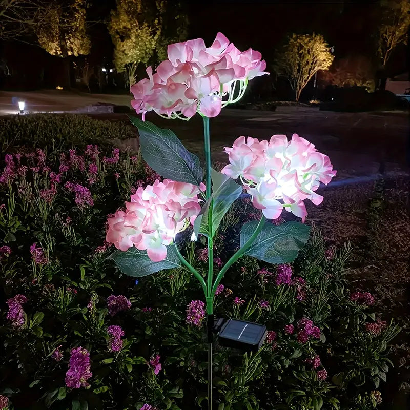 Set 2X Lampa Solara Decorativa de Gradina Flori Roz cu LED 80Cm, Iluminat Exterior, Rezistent la Apa, Decor Ambiental pentru Curte si terasa