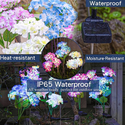 Set 2X Lampa Solara Decorativa de Gradina Flori Roz cu LED 80Cm, Iluminat Exterior, Rezistent la Apa, Decor Ambiental pentru Curte si terasa