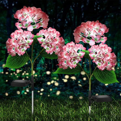 Set 2X Lampa Solara Decorativa de Gradina Flori Roz cu LED 80Cm, Iluminat Exterior, Rezistent la Apa, Decor Ambiental pentru Curte si terasa