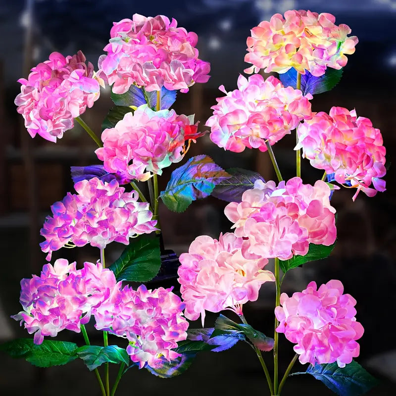 Set 2X Lampa Solara Decorativa de Gradina Flori Roz cu LED 80Cm, Iluminat Exterior, Rezistent la Apa, Decor Ambiental pentru Curte si terasa