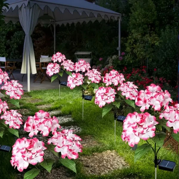 Set 2X Lampa Solara Decorativa de Gradina Flori Roz cu LED 80Cm, Iluminat Exterior, Rezistent la Apa, Decor Ambiental pentru Curte si terasa - Imagine 6