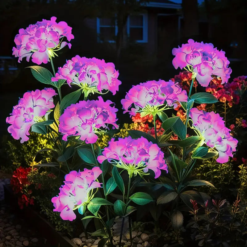 Set 2X Lampa Solara Decorativa de Gradina Flori Roz cu LED 80Cm, Iluminat Exterior, Rezistent la Apa, Decor Ambiental pentru Curte si terasa
