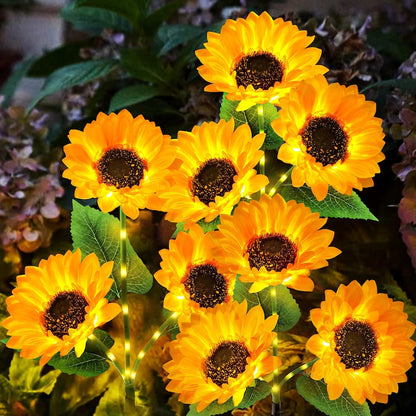 Set 2X Lămpi Solare Decorative Floarea Soarelui, Iluminare Caldă și Elegantă pentru Grădină, Terasă și Alei, Flori Luminoase cu Încărcare Solară și Aprindere Automată