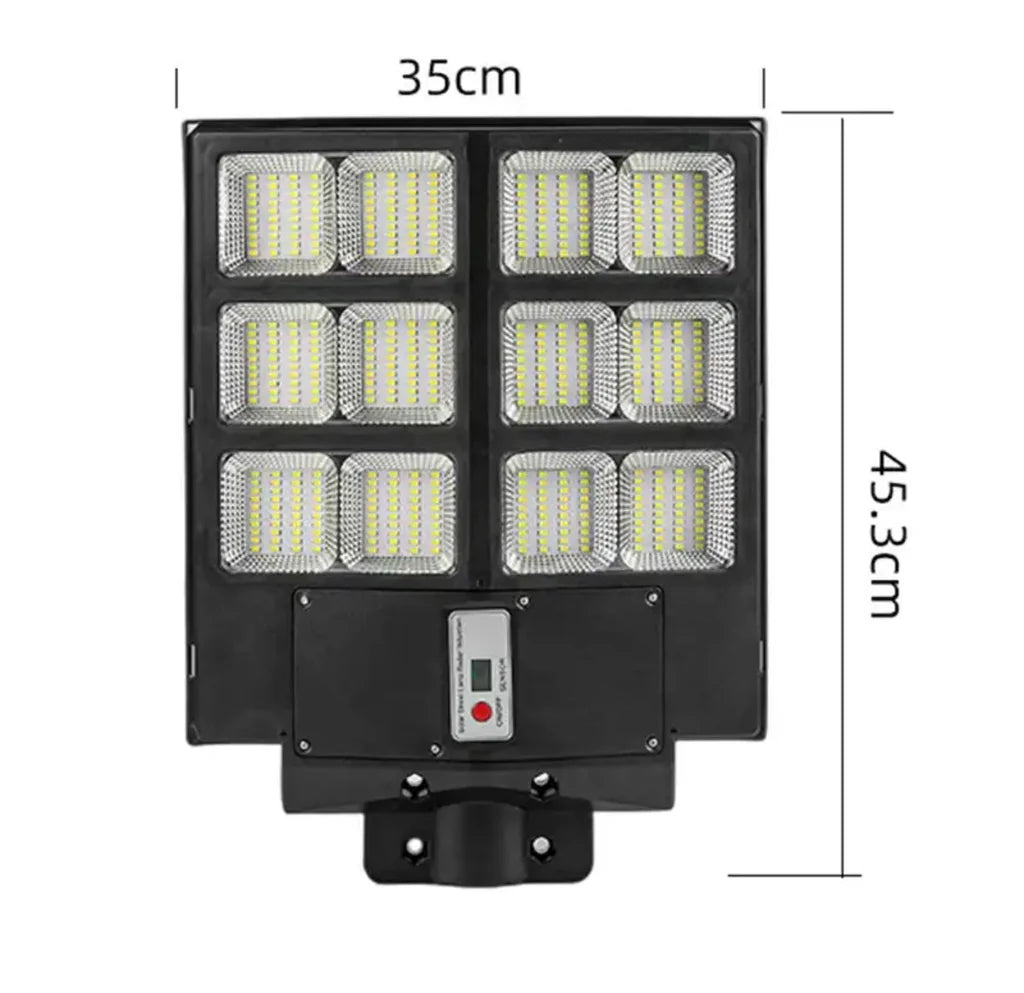 Set 2x Lampi Solare LED, Jortan, 600W, cu incarcare solara, panou fotovoltaic, senzor de miscare, suport metalic, telecomanda