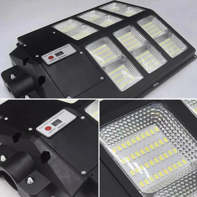 Set 2x Lampi Solare LED, Jortan, 600W, cu incarcare solara, panou fotovoltaic, senzor de miscare, suport metalic, telecomanda