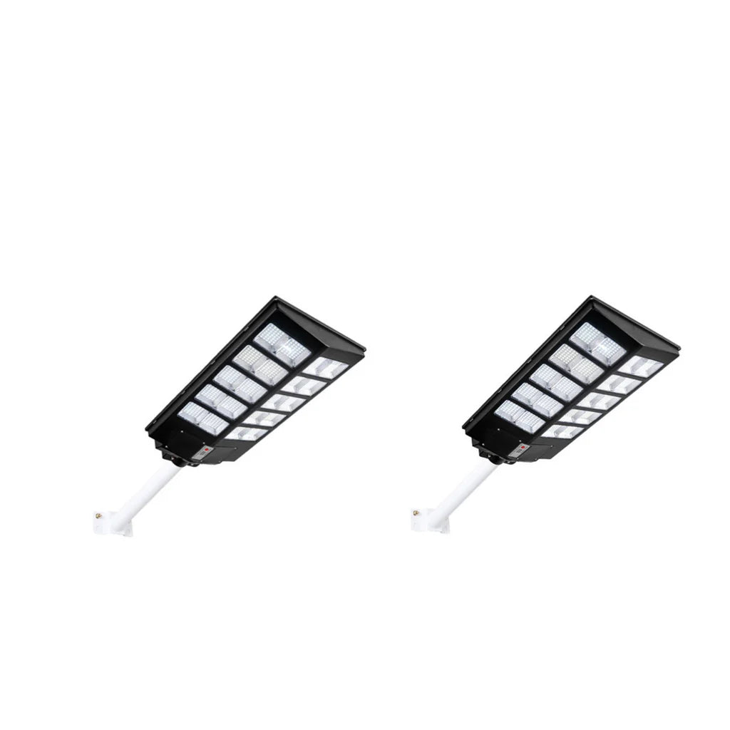 Set 2X Lampi solare LED stradala dubla Jortan® led smd, 1000 W, 3 moduri de functionare, Telecomanda de control, Suport metalic inclus