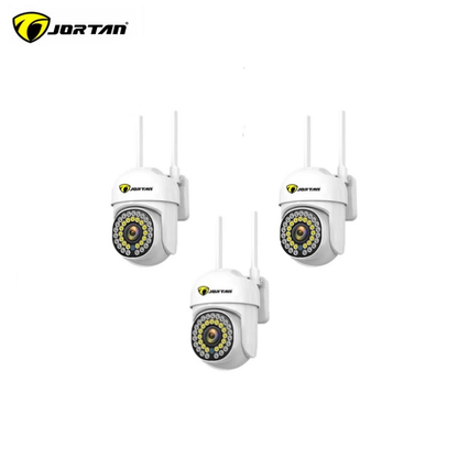 Set 3X Camere de supraveghere Jortan 3MP WIFI, Full HD, Detectie umana,  Vedere nocturna color rotire rapida din aplicatie 360 grade