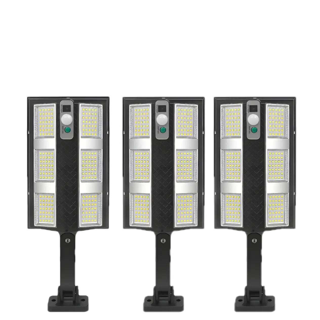 Set 3X Lampă Solară Stradală LED Exterior 200W, 2000 Lumeni, Senzor de Mișcare cu Telecomandă, 230 LED Next Gen, Autonomie până la 8 Ore, Panou Solar cu Încărcare Rapidă, Protecție IP66