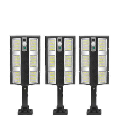 Set 3X Lampă Solară Stradală LED Exterior 200W, 2000 Lumeni, Senzor de Mișcare cu Telecomandă, 230 LED Next Gen, Autonomie până la 8 Ore, Panou Solar cu Încărcare Rapidă, Protecție IP66