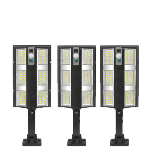 Set 3X Lampă Solară Stradală LED Exterior 200W, 2000 Lumeni, Senzor de Mișcare cu Telecomandă, 230 LED Next Gen, Autonomie până la 8 Ore, Panou Solar cu Încărcare Rapidă, Protecție IP66