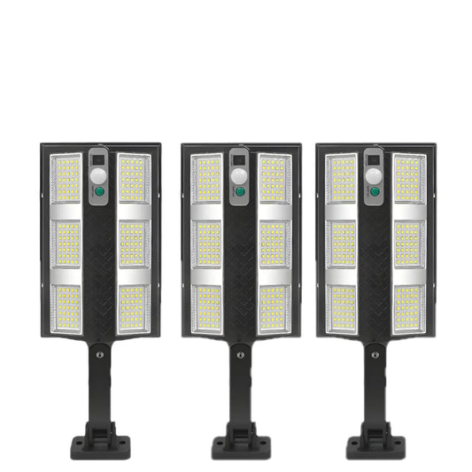 Set 3X Lampă Solară Stradală LED Exterior 200W, 2000 Lumeni, Senzor de Mișcare cu Telecomandă, 230 LED Next Gen, Autonomie până la 8 Ore, Panou Solar cu Încărcare Rapidă, Protecție IP66