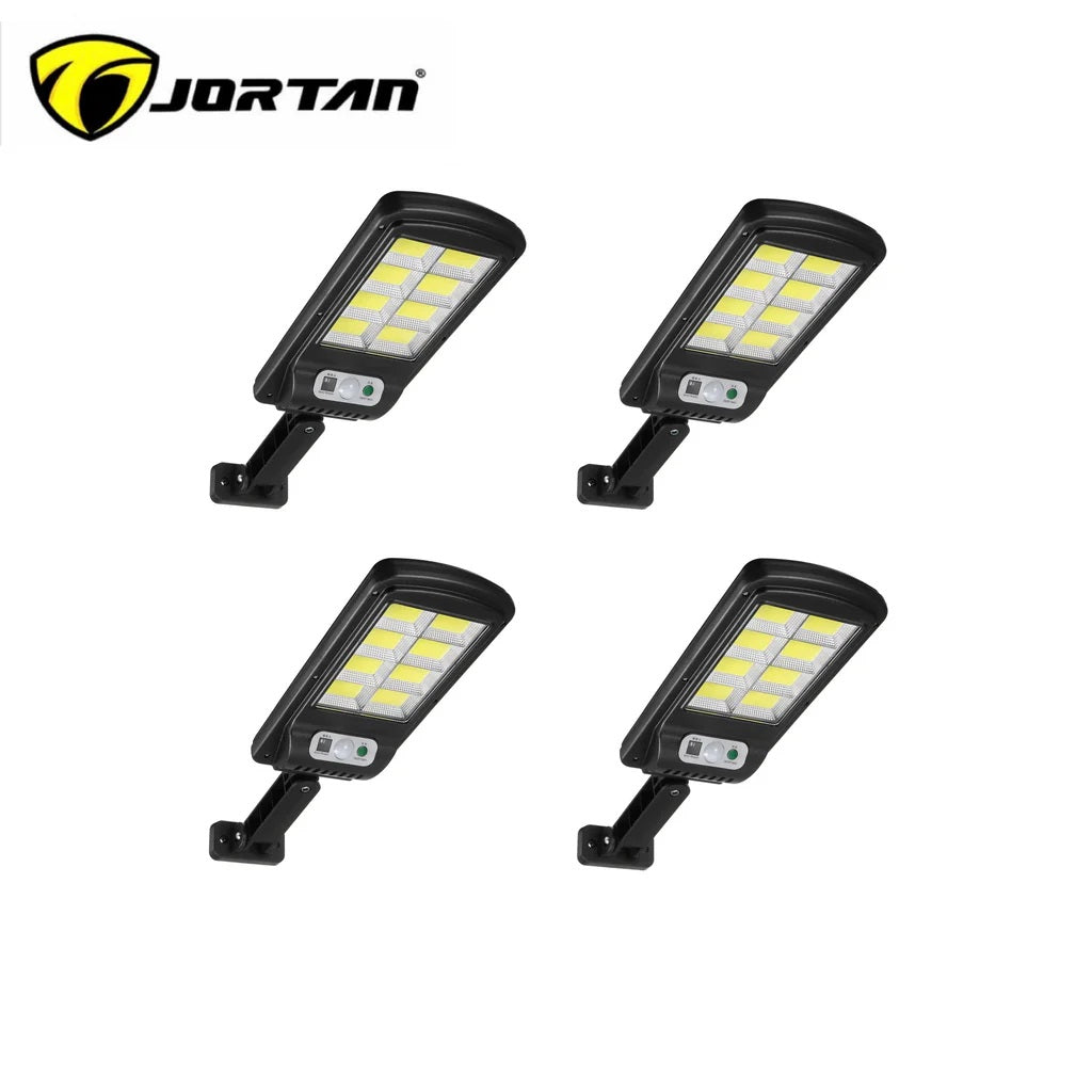 Set 4 x Lampi cu Incarcare Solara 8 celule 150W, Acumulator 2400mAh 160 LED-uri COB, telecomanda, Senzor de Miscare, Autonomie mare