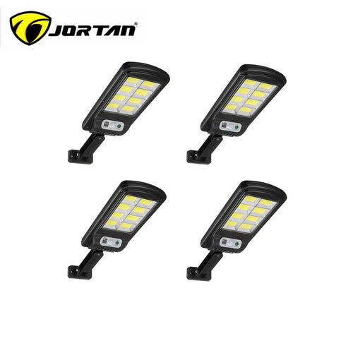 Set 4 x Lampi cu Incarcare Solara 8 celule 150W, Acumulator 2400mAh 160 LED-uri COB, telecomanda, Senzor de Miscare, Autonomie mare